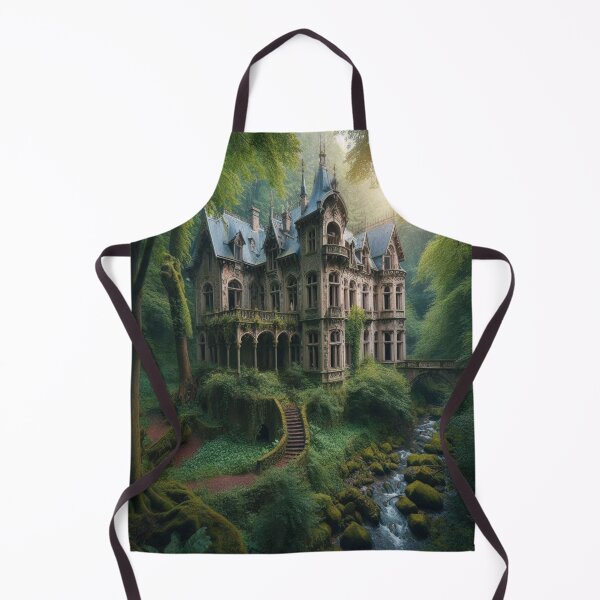 Item preview, Enchanted Gothic mansion in a lush forest with glowing windows and mystical atmosphere designed and sold by FotoworldEdel.