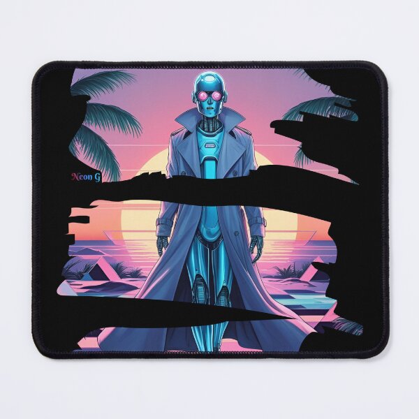 Item preview, Vaporwave-style cyborg in a trench coat 3 designed and sold by Neon G.
