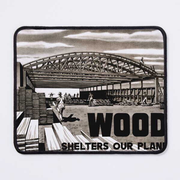 Item preview, WWII Propaganda Poster | Vintage Art Print | Wood Construction Hangar | Army & Navy Tribute | Military Aviation Decor designed and sold by artofuniverse.