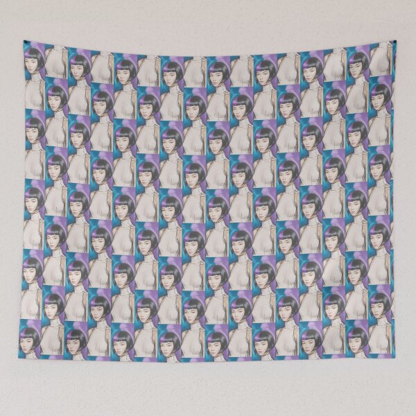 Item preview, Bold Portrait: Purple & Blue Abstract Hues By Merch, Limited Edition designed and sold by MADISYNDONALD.