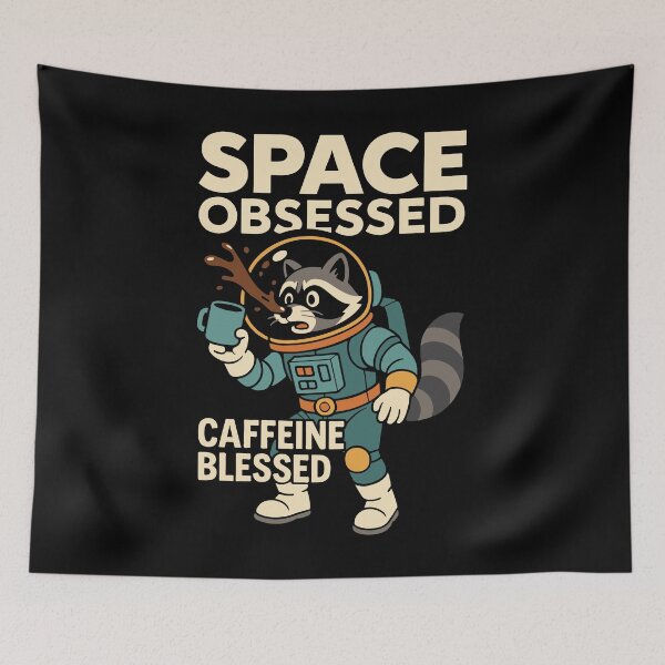 Item preview, Space Obsessed Caffeine Blessed Astronomy Funny designed and sold by LuminOrb.