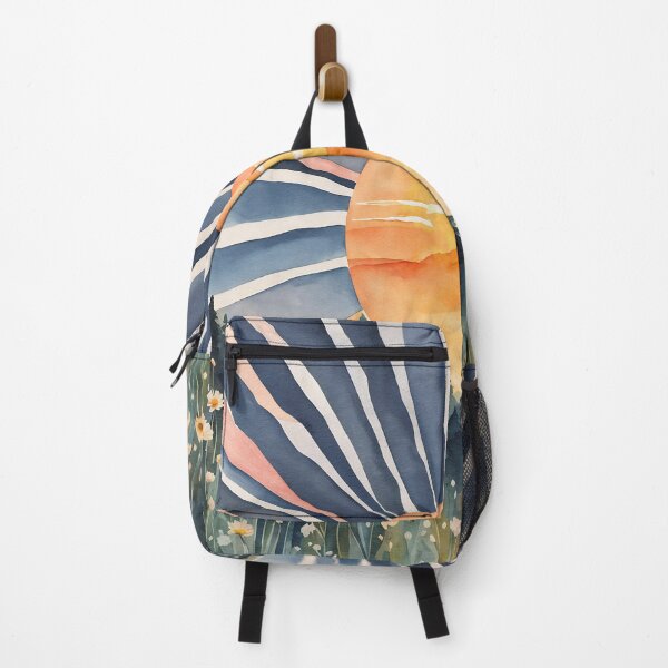 Item preview, Mountain sunset, Wildflowers landscape, sun rays, Boho sunshine designed and sold by ArticraftShop.