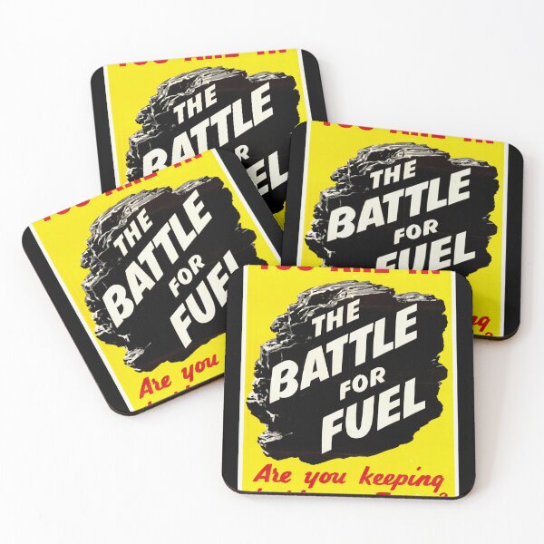 Item preview, Vintage WWII British Propaganda Poster | Bold Typography Fuel Conservation Art | Yellow & Black Design for Home Decor designed and sold by artofuniverse.