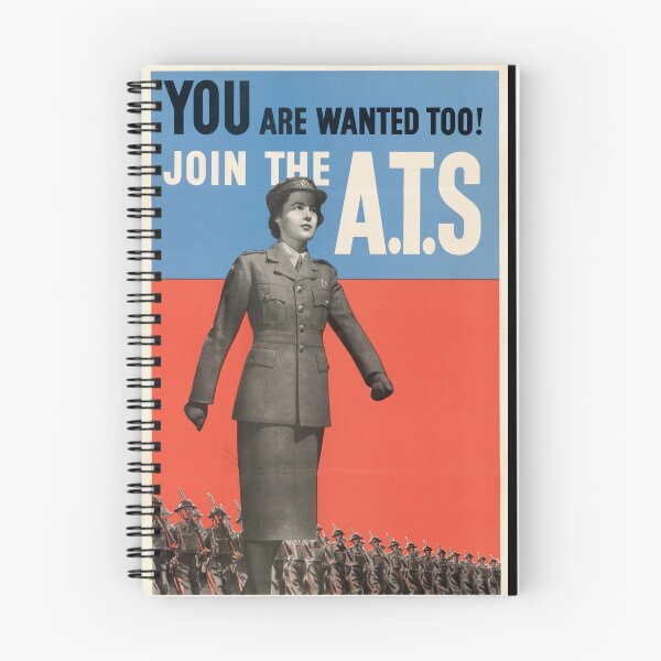 Item preview, World War II Women Recruitment Poster | Join the A.T.S. | Bold Colors & Strong Message | British Army Art Print designed and sold by artofuniverse.