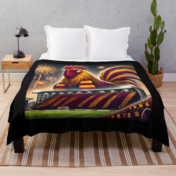 Item preview, Bradford City Bantam Over Valley Parade  Claret  Amber Football Art designed and sold by MelanieCarol.