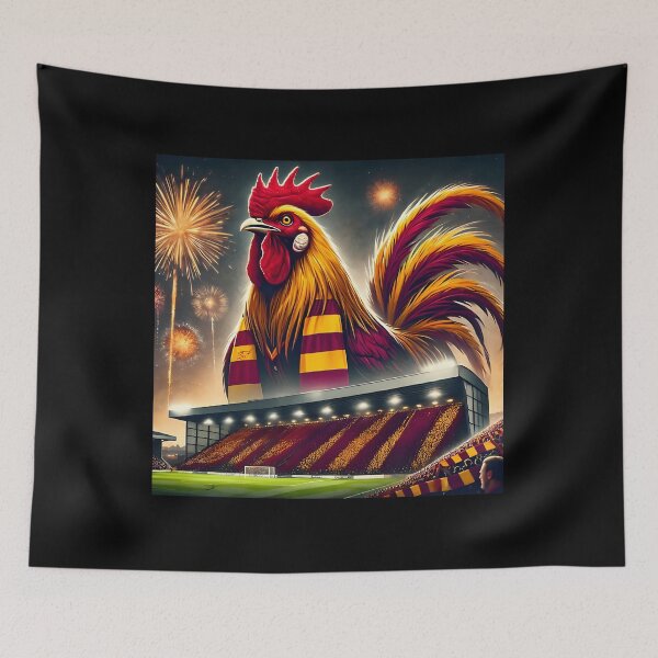 Item preview, Bradford City Bantam Over Valley Parade  Claret  Amber Football Art designed and sold by MelanieCarol.