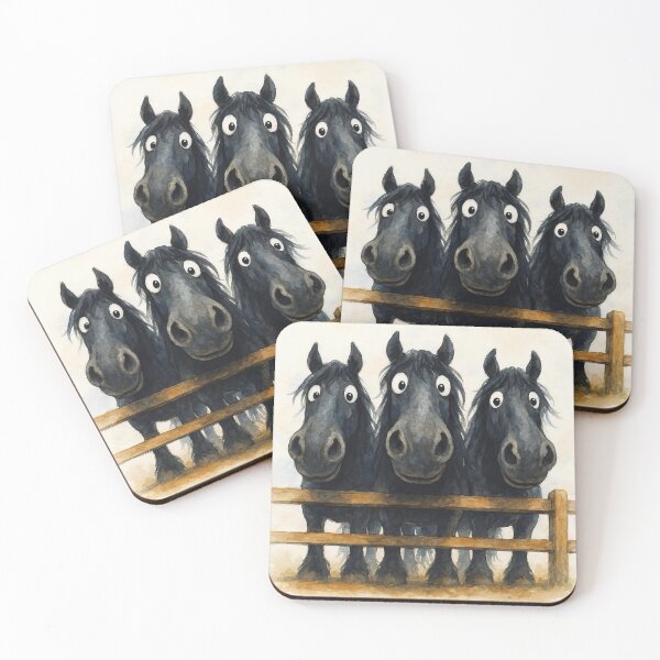 Item preview, Cute Black Friesian Horses ' JuST FRieSiaNS ' Designs BY SHiRLeY MacARTHuR designed and sold by Shirley MacArthur Art.