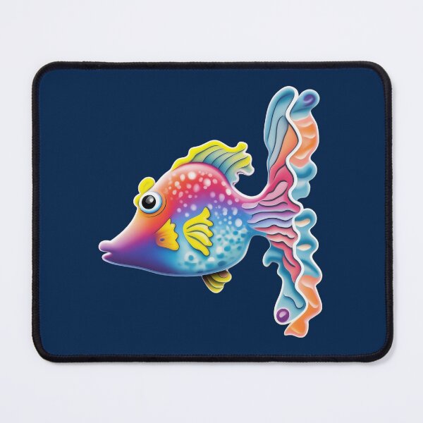 Item preview, Tropical Rainbow Fish Bold Ocean Sea Life Illustration on Navy Blue designed and sold by GingerFay.
