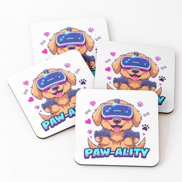 Item preview, Virtual Paw-ality – Kawaii Golden Retriever Gamer with VR Headset designed and sold by Snackwear Apparel.