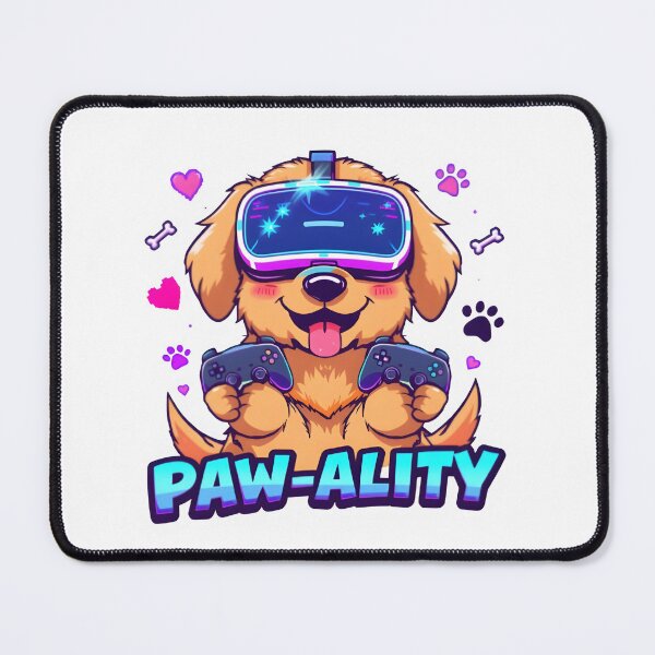 Item preview, Virtual Paw-ality – Kawaii Golden Retriever Gamer with VR Headset designed and sold by Snackwear Apparel.