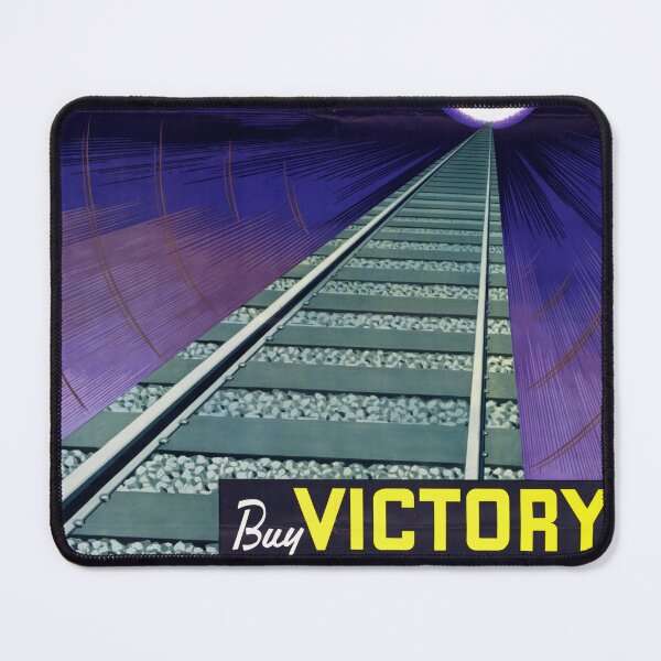 Item preview, Vintage WWII Propaganda Poster | Buy Victory Bonds Now | Bold Colors & Geometric Shapes | Railway Tracks Symbolism designed and sold by artofuniverse.