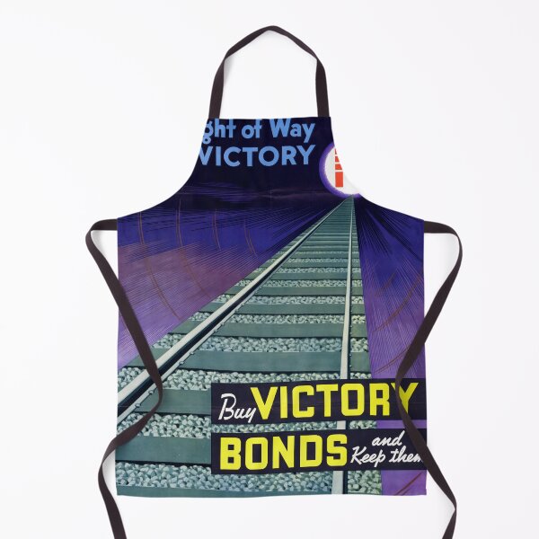 Item preview, Vintage WWII Propaganda Poster | Buy Victory Bonds Now | Bold Colors & Geometric Shapes | Railway Tracks Symbolism designed and sold by artofuniverse.
