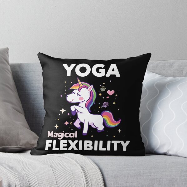 Item preview, Unicorn doing yoga pose and rainbow aura shining, Magical Flexibility 4 designed and sold by Neon G.