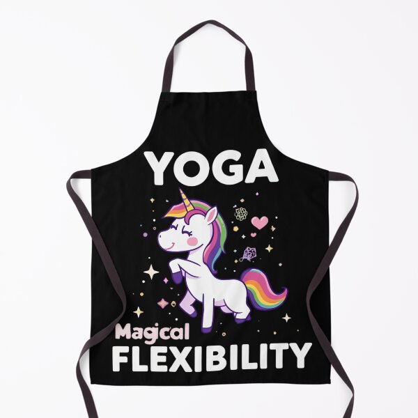 Item preview, Unicorn doing yoga pose and rainbow aura shining, Magical Flexibility 4 designed and sold by Neon G.