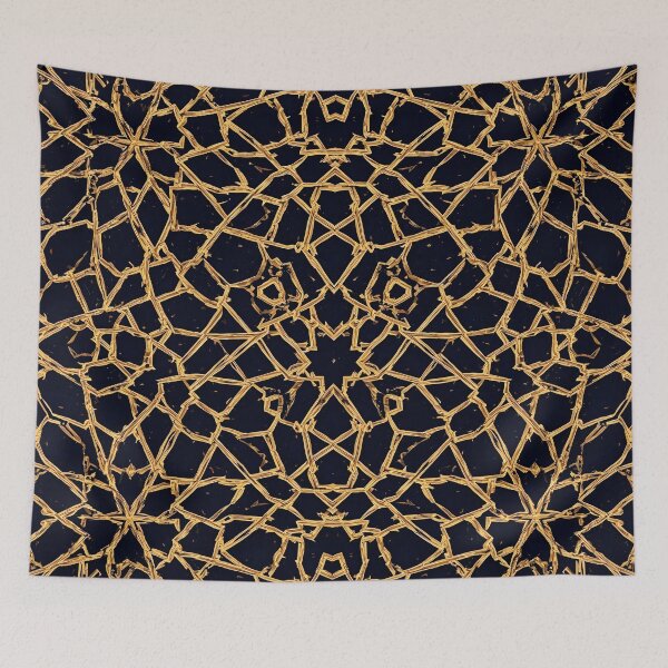 Item preview, Indigo Gold Girih Interlace 15 designed and sold by Tom-Johnson.
