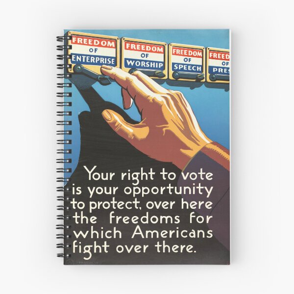 Item preview, WWII Propaganda Poster | American Freedom & Democracy Art | Vote to Protect Your Rights | Vintage Patriotic Wall Decor designed and sold by artofuniverse.