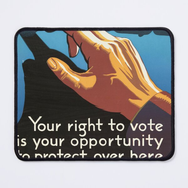 Item preview, WWII Propaganda Poster | American Freedom & Democracy Art | Vote to Protect Your Rights | Vintage Patriotic Wall Decor designed and sold by artofuniverse.