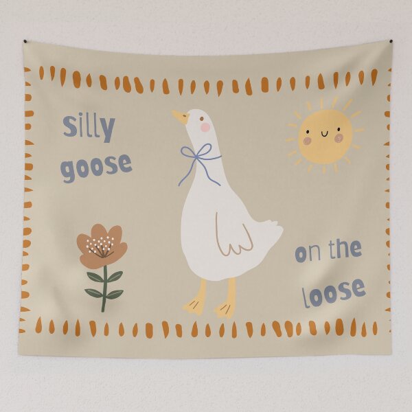 Item preview, Silly goose on the loose Nursery farmhouse cottagecore art, trendy playroom home decor, retro cute kids designed and sold by ArticraftShop.
