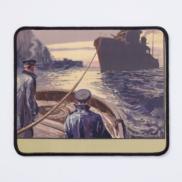 Item preview, WWII Propaganda Poster | Your Tow Ropes Their Home Tie | Vintage British Naval Art | Historical Wall Decor & Home Office Print designed and sold by artofuniverse.