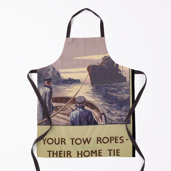 Item preview, WWII Propaganda Poster | Your Tow Ropes Their Home Tie | Vintage British Naval Art | Historical Wall Decor & Home Office Print designed and sold by artofuniverse.
