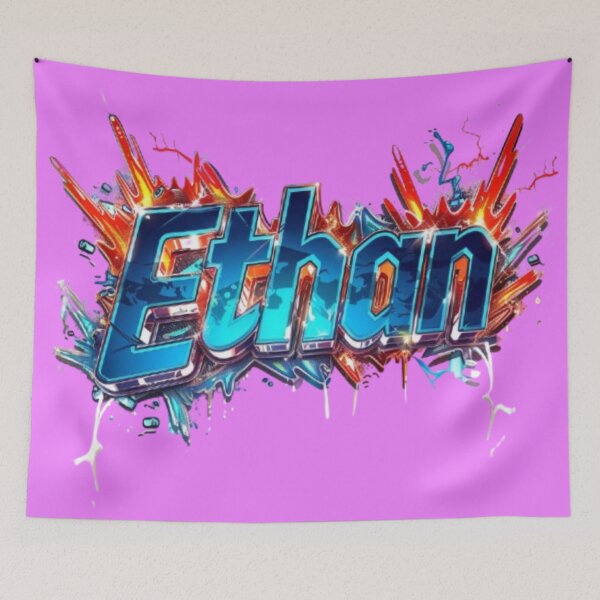 Item preview, Ethan 3D Graffiti Style Name Art designed and sold by AlexLineArt.