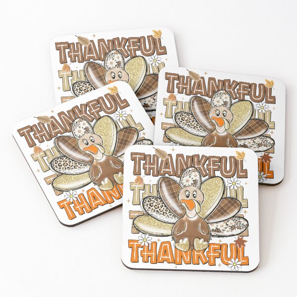 Item preview, Flower Glitter Thankful , Turkey Day designed and sold by vintagearttee.