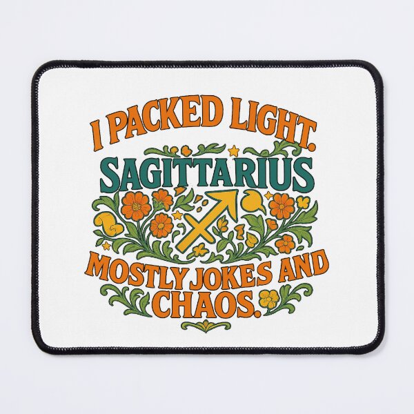 Item preview, Sagittarius "I Packed Light. Mostly Jokes and Chaos" Art Nouveau T-Shirt | Adventurous Zodiac Tee designed and sold by MySpiritTravels.