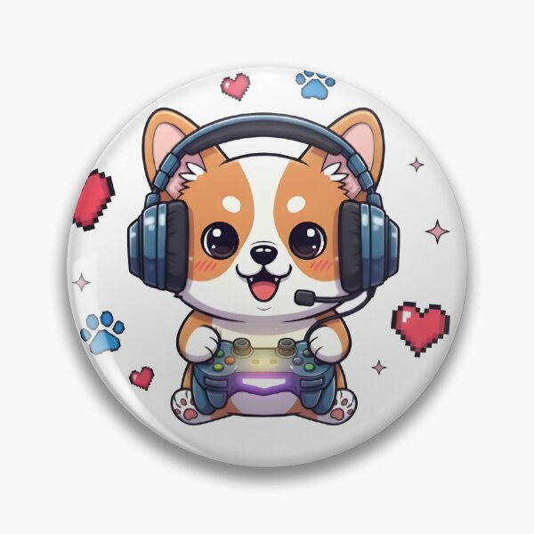 Item preview, Corg-troller Connected – Cute Kawaii Gamer Corgi with Headphones designed and sold by Snackwear Apparel.