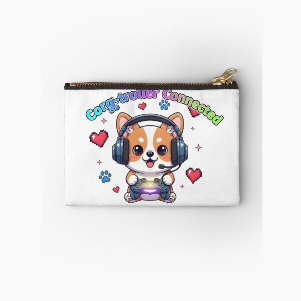 Item preview, Corg-troller Connected – Cute Kawaii Gamer Corgi with Headphones designed and sold by Snackwear Apparel.