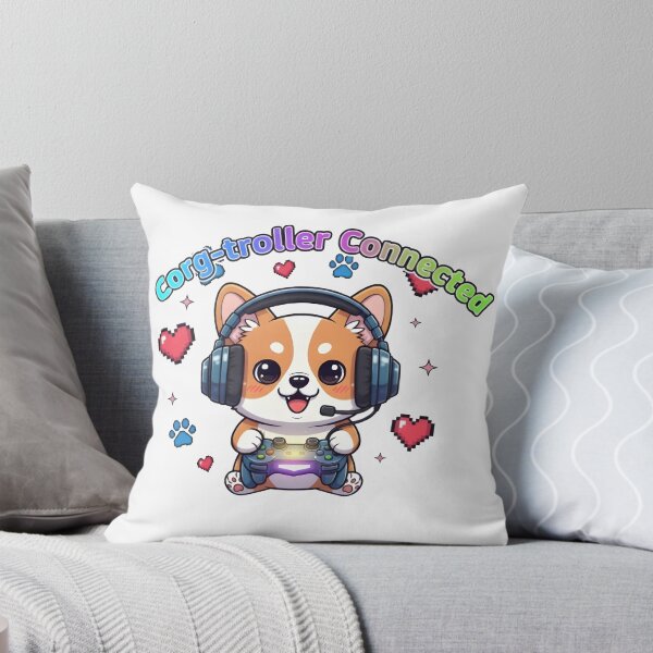 Item preview, Corg-troller Connected – Cute Kawaii Gamer Corgi with Headphones designed and sold by Snackwear Apparel.