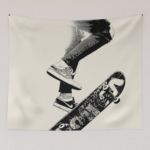 Item preview, Skateboarding, Black Neutral Sidekick Skateboard, Minimalist art scateboarder designed and sold by ArticraftShop.