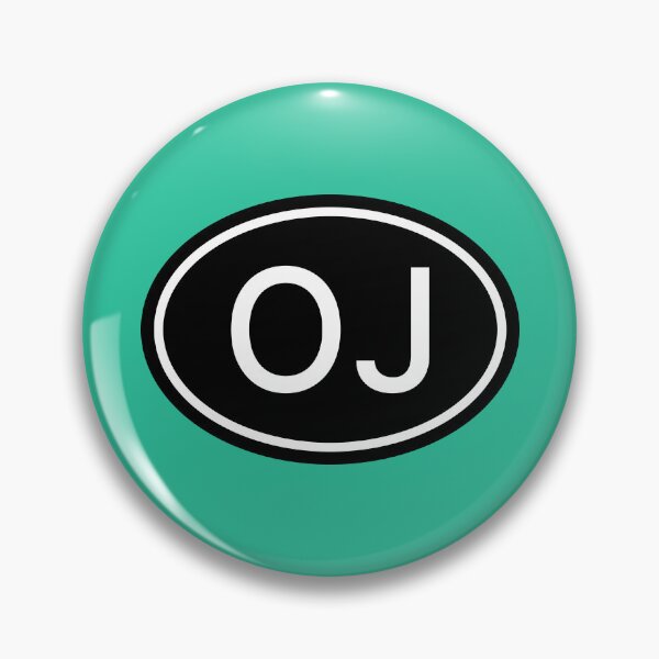 Item preview, OJ Initials Monogram Oval White Letters designed and sold by Jeallan Designs.