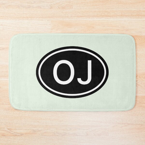 Item preview, OJ Initials Monogram Oval White Letters designed and sold by Jeallan Designs.