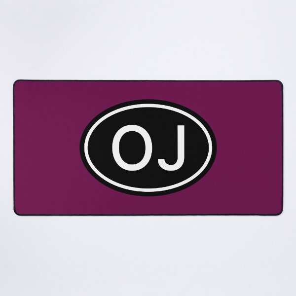 Item preview, OJ Initials Monogram Oval White Letters designed and sold by Jeallan Designs.