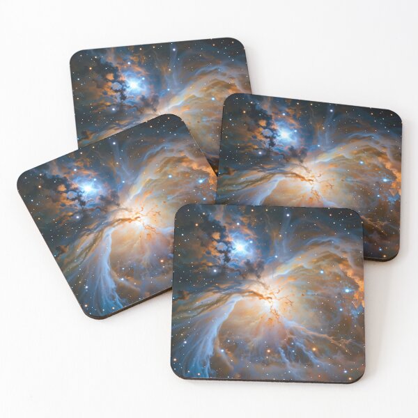 Item preview, Majestic Cosmic Nebula with Bright Glowing Core and Swirling Clouds of Blue, Orange, and Starry Space designed and sold by Mimoshi ⭐⭐⭐⭐⭐.