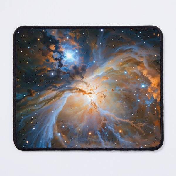 Item preview, Majestic Cosmic Nebula with Bright Glowing Core and Swirling Clouds of Blue, Orange, and Starry Space designed and sold by Mimoshi ⭐⭐⭐⭐⭐.