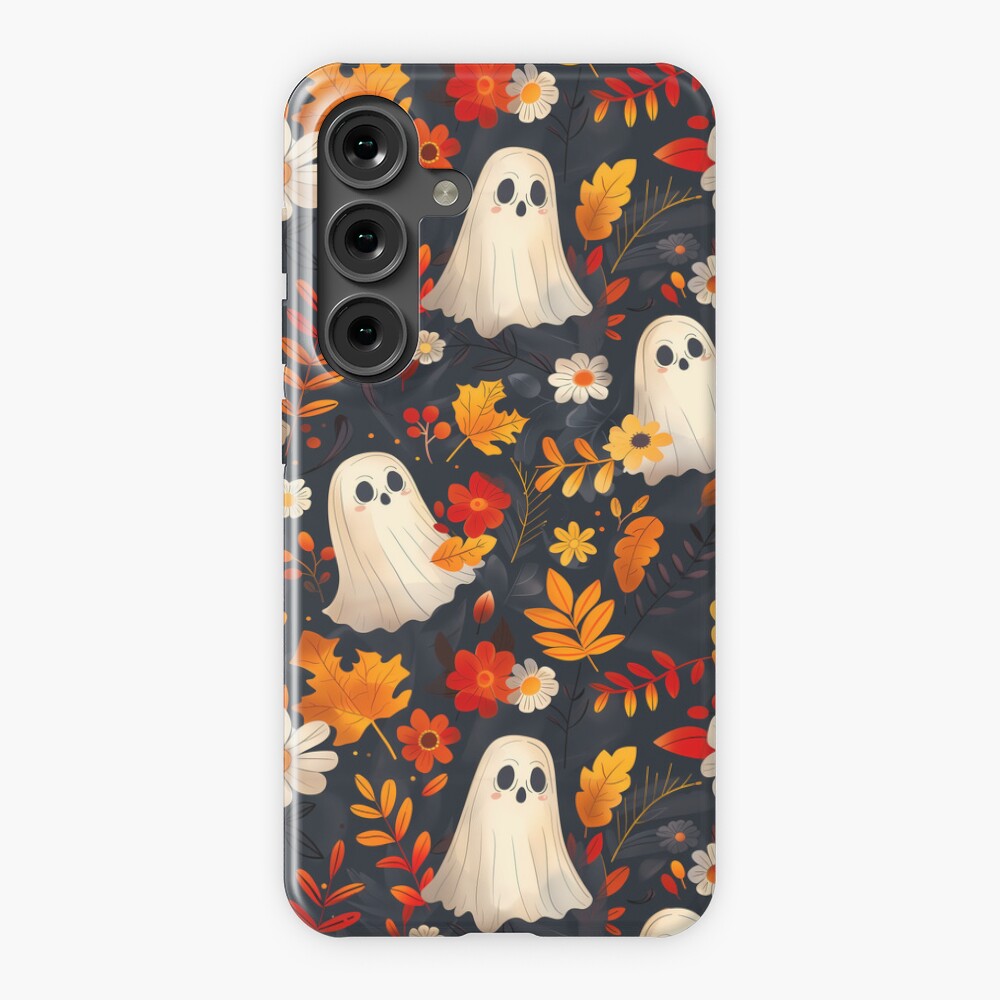 Halloween Spooky Ghosts: Fall Leaves Edition Bath Mat