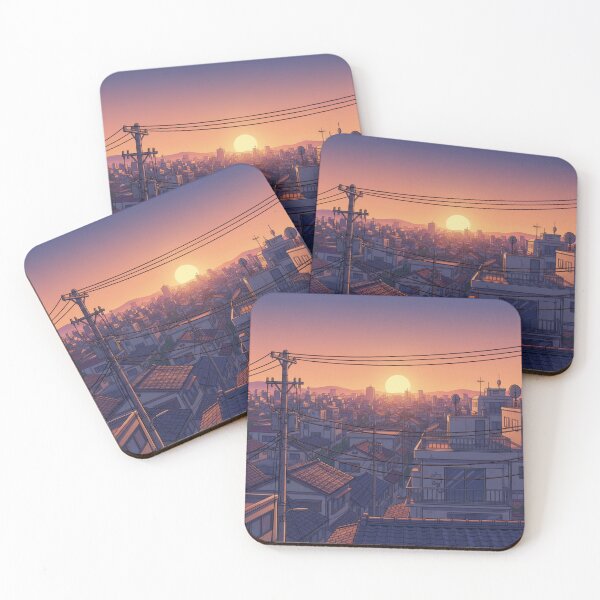 Item preview, Anime-Style City Sunset designed and sold by ArcadeAura.