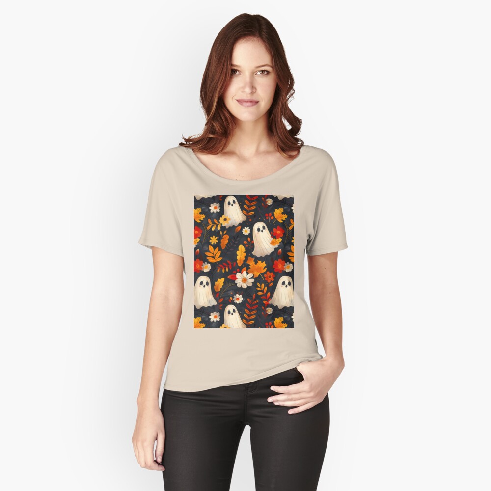 Spooky Ghosts, Fall Leaves Edition Tee