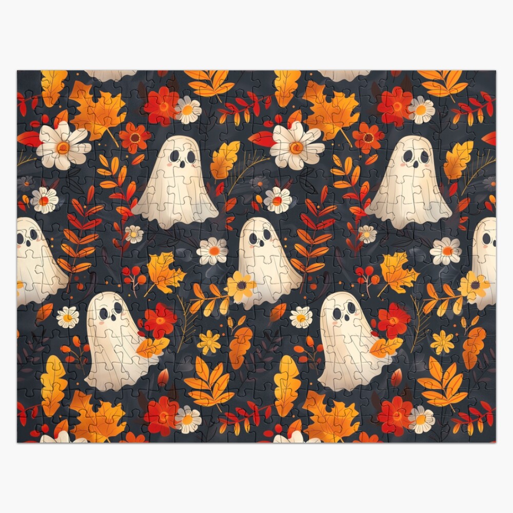 Halloween Spooky Ghosts: Fall leaves edition Laptop Sleeve