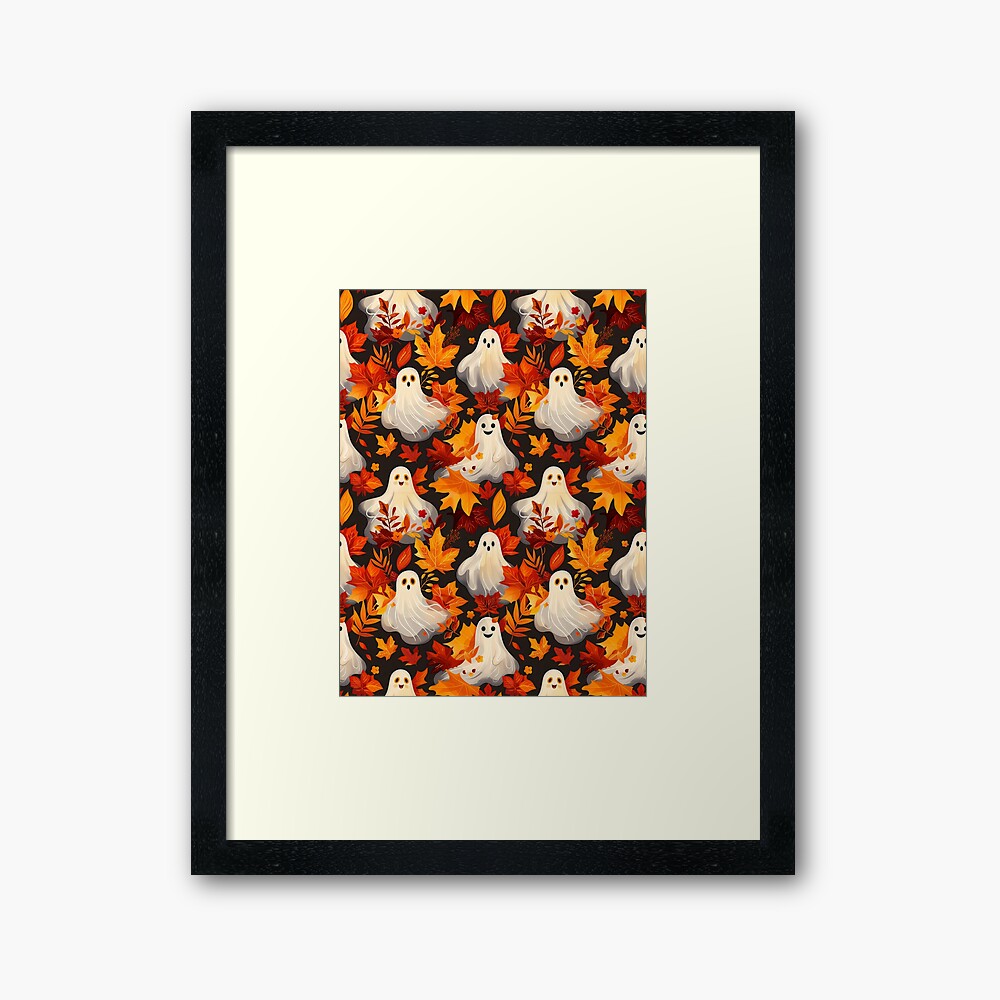 Framed Art Print Halloween Spooky Fall Vibes Ghosts