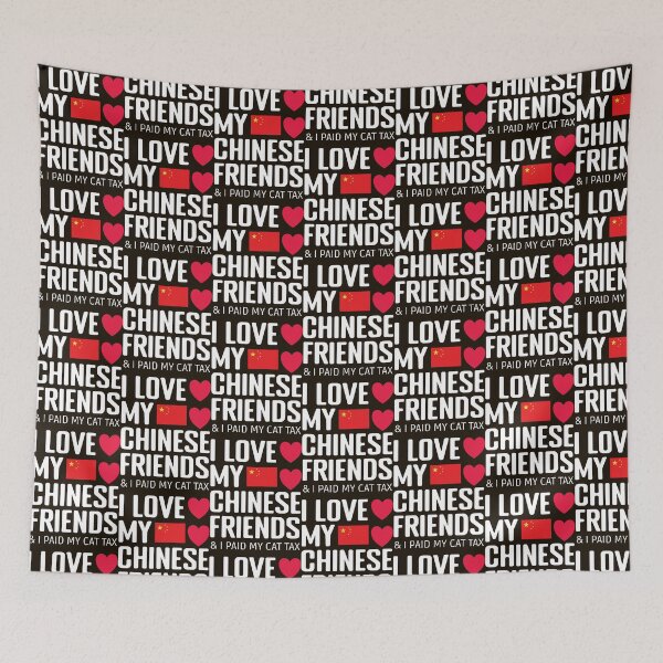 Item preview, Funny Social Media I Love Chinese Friends I Paid Cat Tax  designed and sold by PleasantValley.