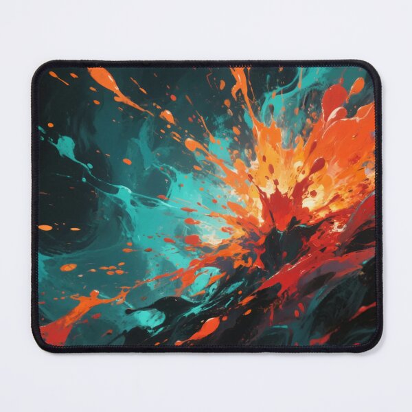 Item preview, Dynamic Abstract Color Splash with Explosive Red, Orange, and Teal Paint Bursting on Dark Dramatic Background designed and sold by Mimoshi ⭐⭐⭐⭐⭐.