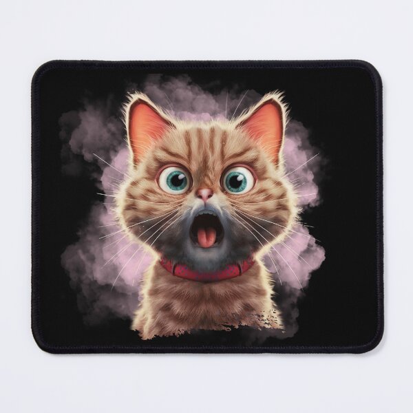 Item preview, Extreme Close-Up Startled Cat in Pink – Funny Cat Art designed and sold by SOFAGIRL COLLECTIONS.