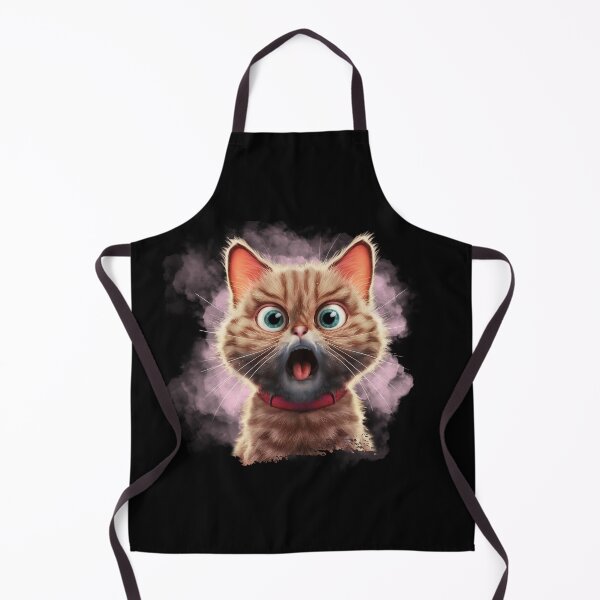 Item preview, Extreme Close-Up Startled Cat in Pink – Funny Cat Art designed and sold by SOFAGIRL COLLECTIONS.