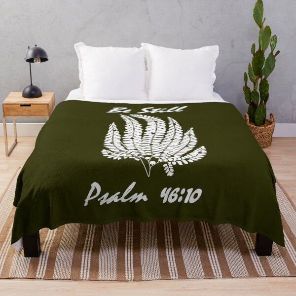 Item preview, Be still - psalm 46 10 | calm christian monochrome bible verse art | fern design | white color designed and sold by ZechJohnRB.