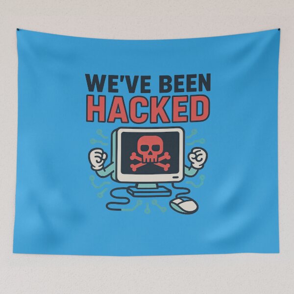 Item preview, Digital Hacking Alert With Skull And Crossbones designed and sold by ArtComixHaven.