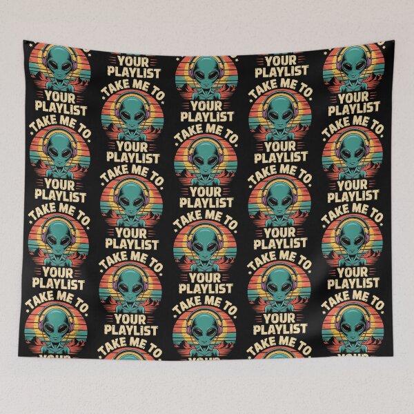 Item preview, Alien Playlist – Retro Sci-Fi Music Lover designed and sold by Taans-Creation.