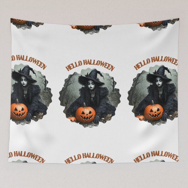 Item preview, Halloween, pumpkin, gothic woman, bat, skull designed and sold by Coolparrotgirl.