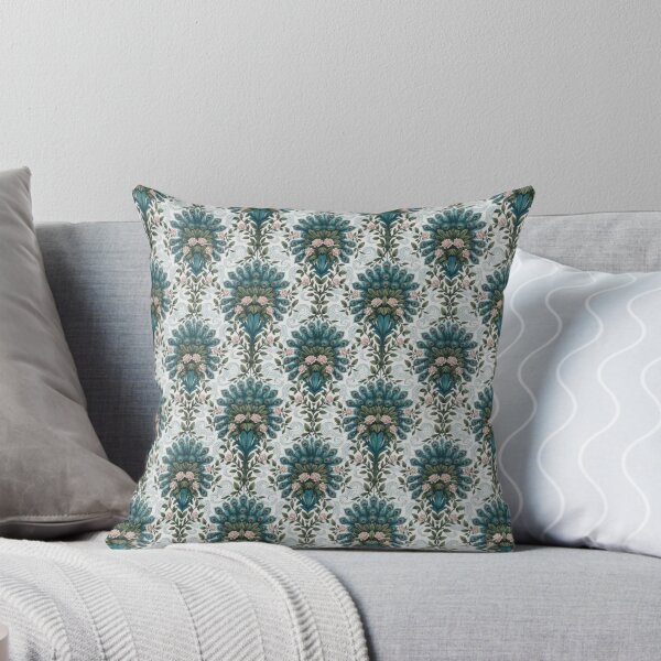 Peacock floral pillow